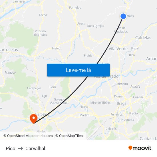 Pico to Carvalhal map