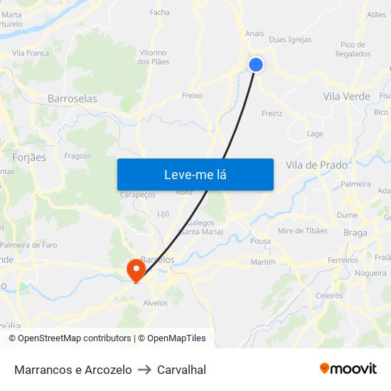 Marrancos e Arcozelo to Carvalhal map