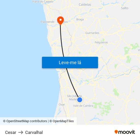 Cesar to Carvalhal map
