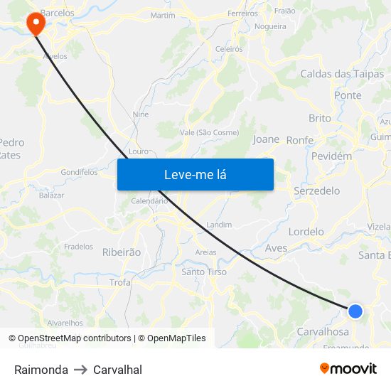Raimonda to Carvalhal map
