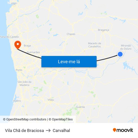 Vila Chã de Braciosa to Carvalhal map