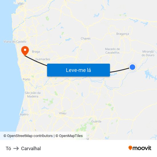 Tó to Carvalhal map