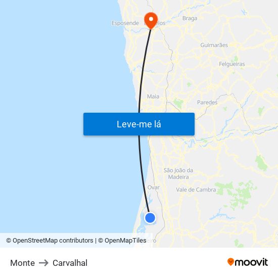 Monte to Carvalhal map