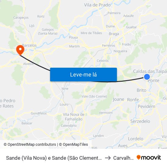 Sande (Vila Nova) e Sande (São Clemente) to Carvalhal map