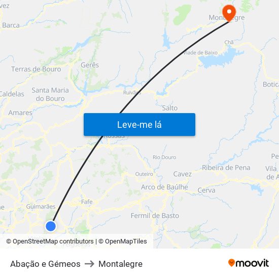 Abação e Gémeos to Montalegre map