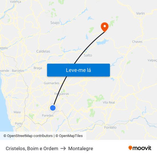 Cristelos, Boim e Ordem to Montalegre map