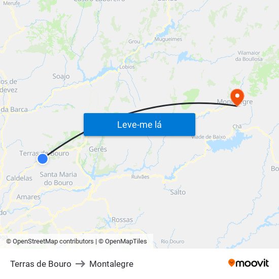 Terras de Bouro to Montalegre map
