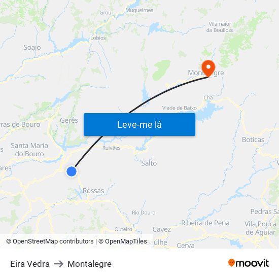 Eira Vedra to Montalegre map