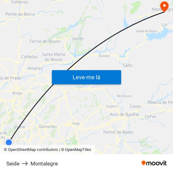 Seide to Montalegre map