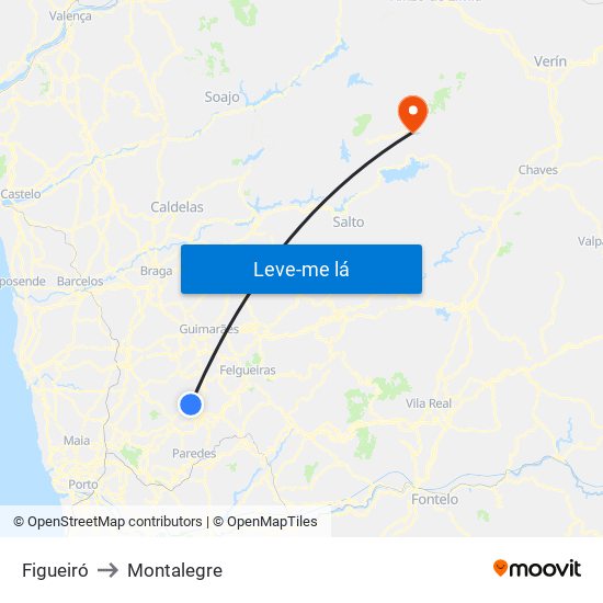Figueiró to Montalegre map