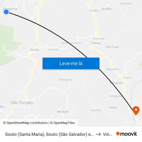 Souto (Santa Maria), Souto (São Salvador) e Gondomar to Vinhós map