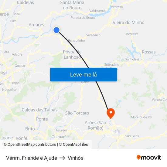 Verim, Friande e Ajude to Vinhós map