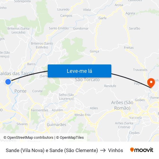 Sande (Vila Nova) e Sande (São Clemente) to Vinhós map