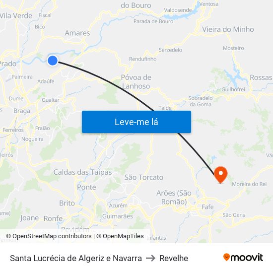 Santa Lucrécia de Algeriz e Navarra to Revelhe map