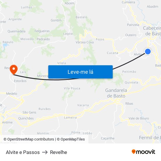 Alvite e Passos to Revelhe map