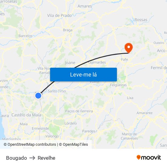 Bougado to Revelhe map