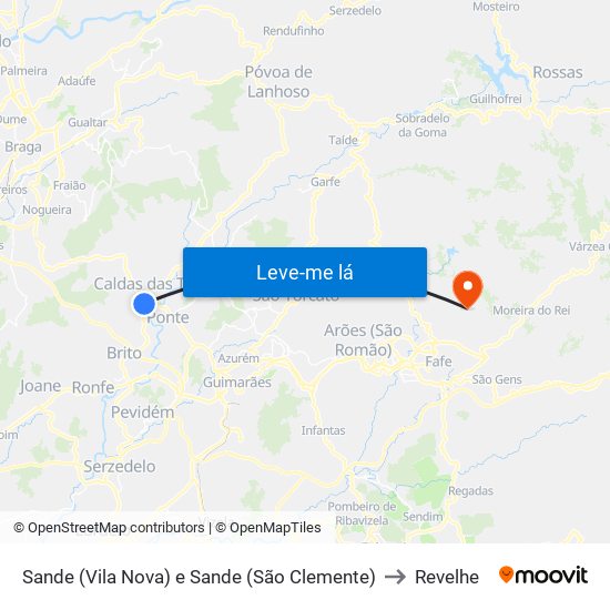 Sande (Vila Nova) e Sande (São Clemente) to Revelhe map