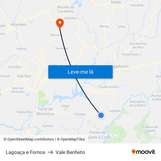 Lagoaça e Fornos to Vale Benfeito map