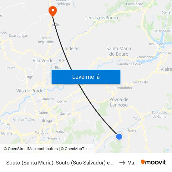 Souto (Santa Maria), Souto (São Salvador) e Gondomar to Vade map