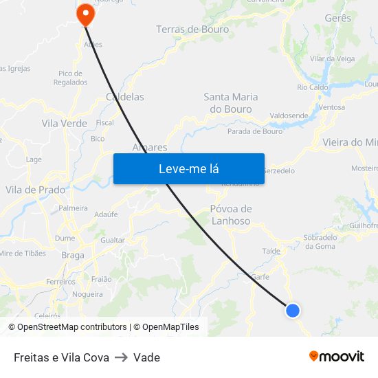 Freitas e Vila Cova to Vade map