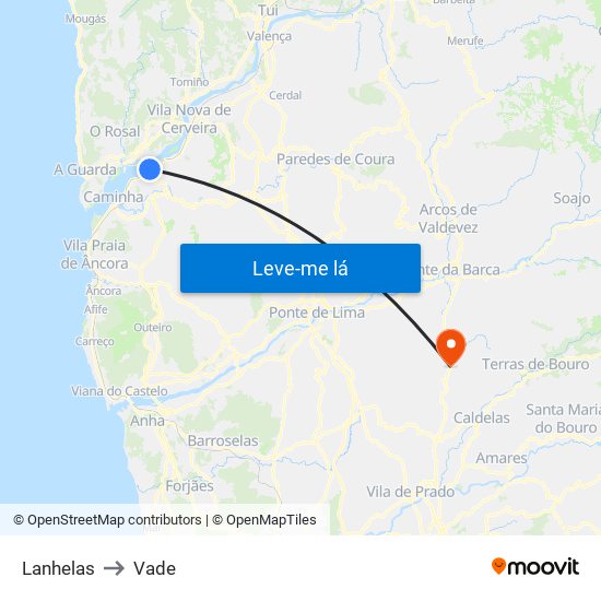 Lanhelas to Vade map