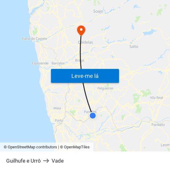 Guilhufe e Urrô to Vade map