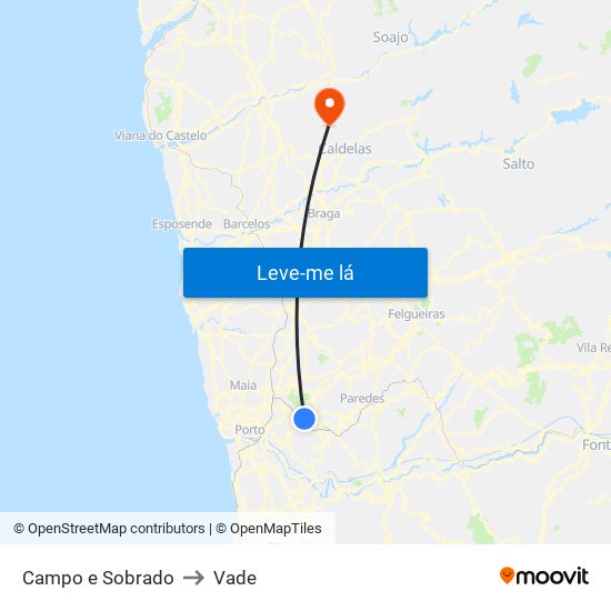 Campo e Sobrado to Vade map