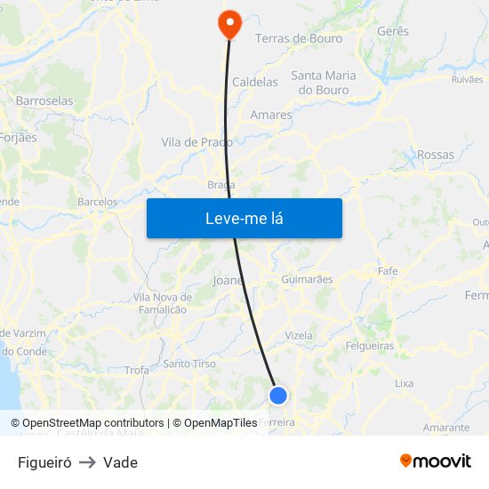 Figueiró to Vade map