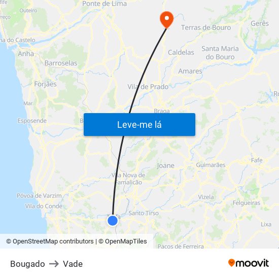 Bougado to Vade map
