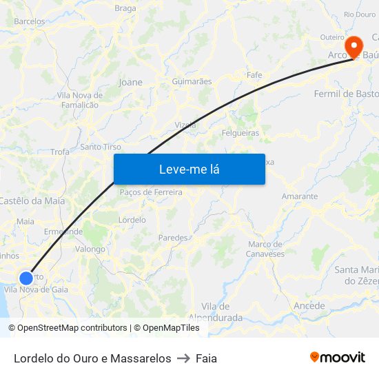 Lordelo do Ouro e Massarelos to Faia map