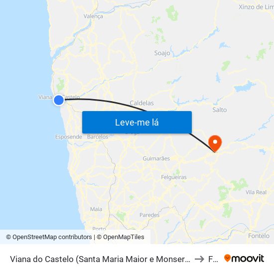 Viana do Castelo (Santa Maria Maior e Monserrate) e Meadela to Faia map