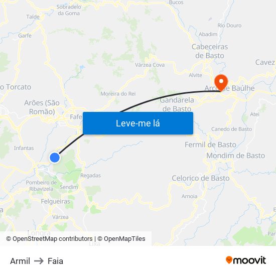 Armil to Faia map