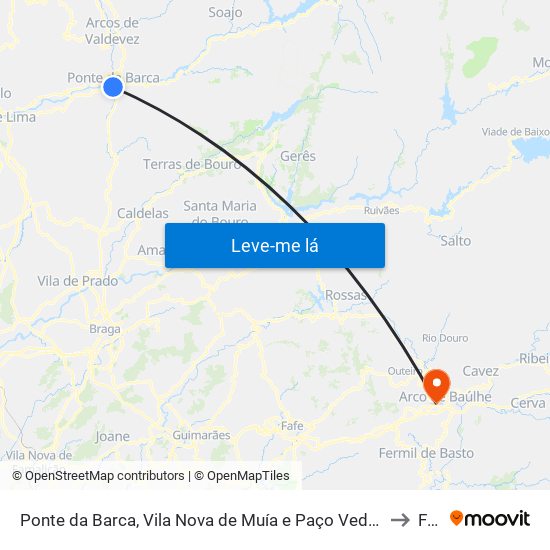 Ponte da Barca, Vila Nova de Muía e Paço Vedro de Magalhães to Faia map