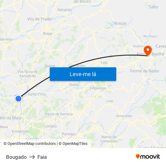 Bougado to Faia map