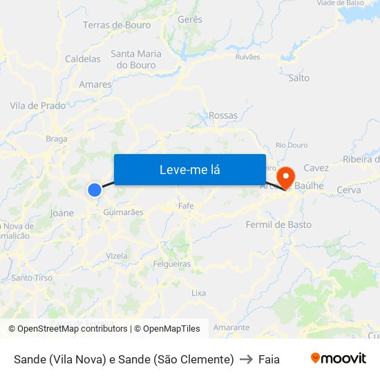 Sande (Vila Nova) e Sande (São Clemente) to Faia map