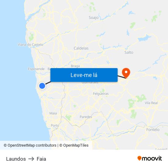 Laundos to Faia map