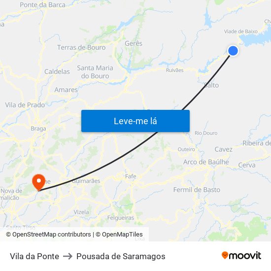 Vila da Ponte to Pousada de Saramagos map