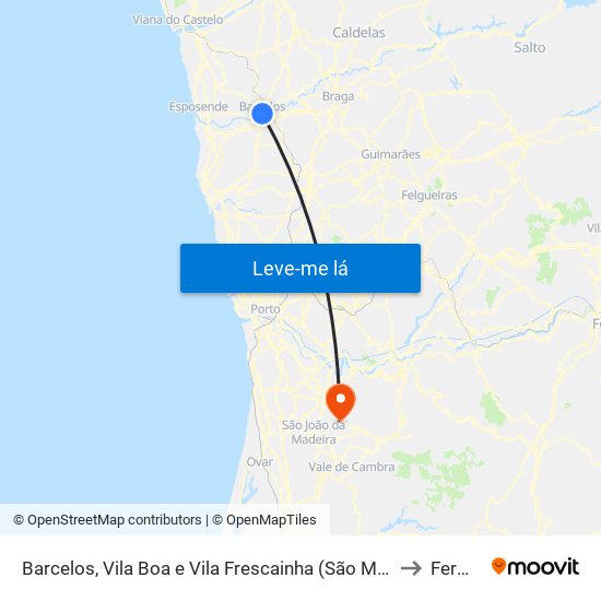 Barcelos, Vila Boa e Vila Frescainha (São Martinho e São Pedro) to Fermedo map