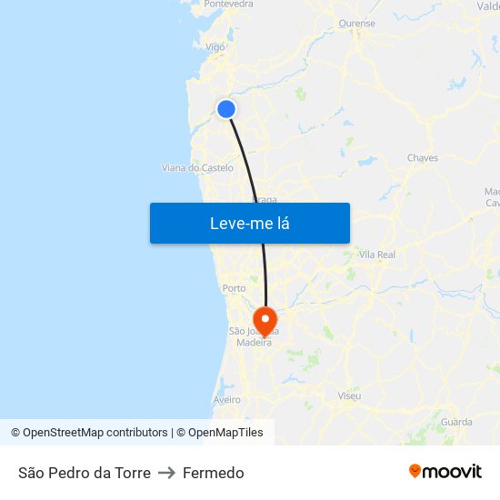 São Pedro da Torre to Fermedo map