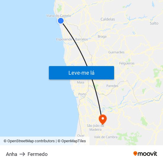 Anha to Fermedo map