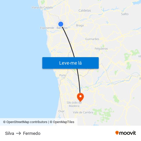 Silva to Fermedo map