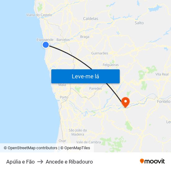 Apúlia e Fão to Ancede e Ribadouro map