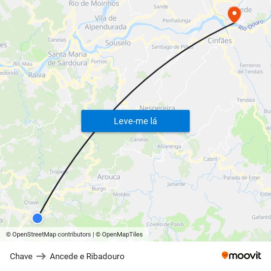 Chave to Ancede e Ribadouro map