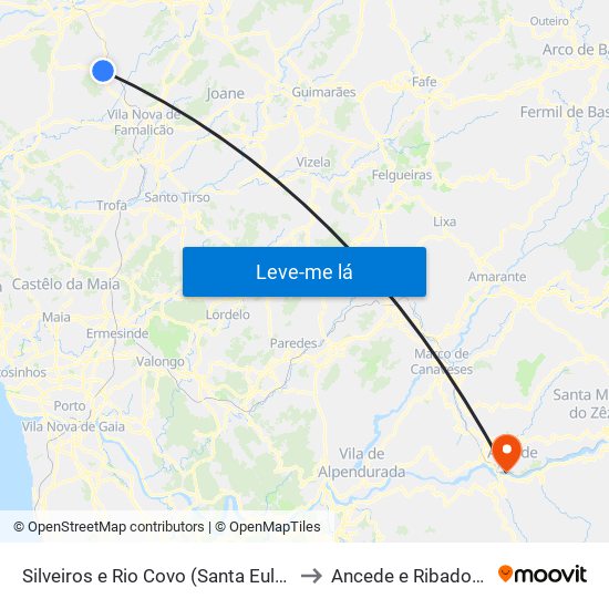 Silveiros e Rio Covo (Santa Eulália) to Ancede e Ribadouro map