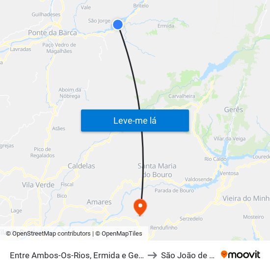 Entre Ambos-Os-Rios, Ermida e Germil to São João de Rei map