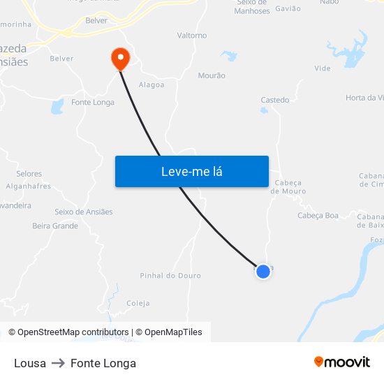 Lousa to Fonte Longa map