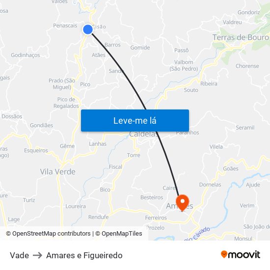 Vade to Amares e Figueiredo map