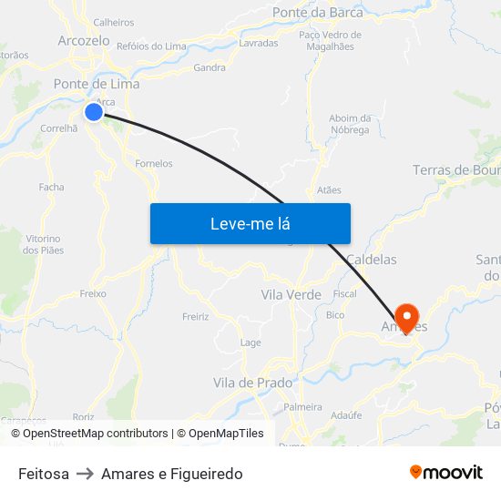 Feitosa to Amares e Figueiredo map