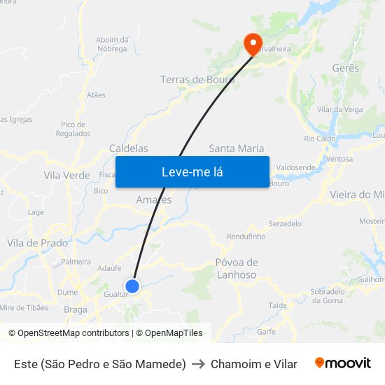 Este (São Pedro e São Mamede) to Chamoim e Vilar map