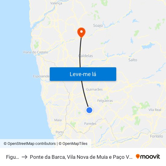 Figueiró to Ponte da Barca, Vila Nova de Muía e Paço Vedro de Magalhães map